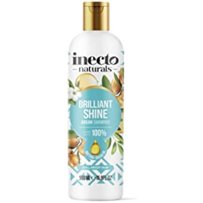 INECTO Natural Argan Shine Shampoo 500ml, Rich & Nourishing Pure Argan Oil for Beautiful Healthy Shine, for Dull Damaged Hair - Image 1